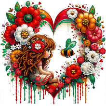Load image into Gallery viewer, Diamond Painting - Partial Special Shaped - curly hair girl (30*30CM)