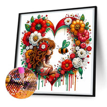 Load image into Gallery viewer, Diamond Painting - Partial Special Shaped - curly hair girl (30*30CM)