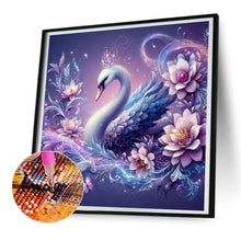 Load image into Gallery viewer, Diamond Painting - Full Round - purple atmosphere swan (30*30CM)
