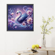 Load image into Gallery viewer, Diamond Painting - Full Round - purple atmosphere swan (30*30CM)