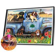 Load image into Gallery viewer, Diamond Painting - Full Square - puppy car (40*30CM)
