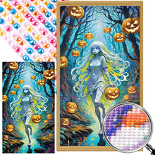 Load image into Gallery viewer, AB Diamond Painting - Full Round - Halloween forest girl (40*70CM)