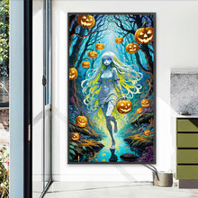 Load image into Gallery viewer, AB Diamond Painting - Full Round - Halloween forest girl (40*70CM)