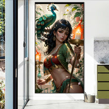 Load image into Gallery viewer, AB Diamond Painting - Full Round - Peacock Girl (40*75CM)