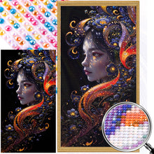 Load image into Gallery viewer, AB Diamond Painting - Full Round - flower and girl (40*75CM)