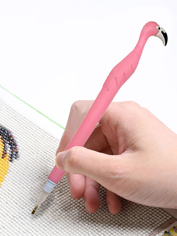 Cute Flamingo Diamond Painting Pen Kit with Clay Tips Tray for Diamond Painting