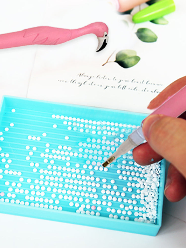 Cute Flamingo Diamond Painting Pen Kit with Clay Tips Tray for Diamond Painting