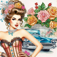 Load image into Gallery viewer, Diamond Painting - Partial Special Shaped - retro girl (30*30CM)