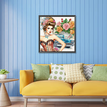 Load image into Gallery viewer, Diamond Painting - Partial Special Shaped - retro girl (30*30CM)