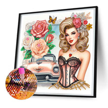 Load image into Gallery viewer, Diamond Painting - Partial Special Shaped - retro girl (30*30CM)