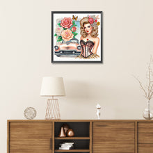 Load image into Gallery viewer, Diamond Painting - Partial Special Shaped - retro girl (30*30CM)