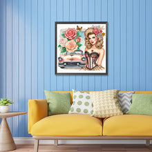 Load image into Gallery viewer, Diamond Painting - Partial Special Shaped - retro girl (30*30CM)
