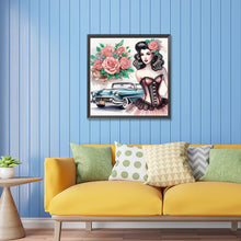 Load image into Gallery viewer, Diamond Painting - Partial Special Shaped - retro girl (30*30CM)