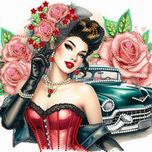 Load image into Gallery viewer, Diamond Painting - Partial Special Shaped - retro girl (30*30CM)