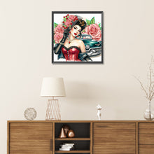 Load image into Gallery viewer, Diamond Painting - Partial Special Shaped - retro girl (30*30CM)