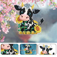 Load image into Gallery viewer, Acrylic Single-Side Cow 5D DIY Diamond Painting Dots Pendant for Home Wall Decor
