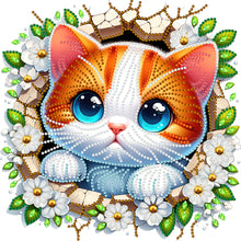 Load image into Gallery viewer, Diamond Painting - Partial Special Shaped - The kitten that breaks out of the wall (30*30CM)