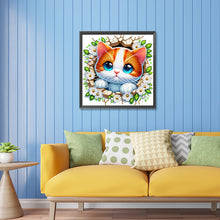 Load image into Gallery viewer, Diamond Painting - Partial Special Shaped - The kitten that breaks out of the wall (30*30CM)