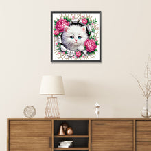Load image into Gallery viewer, Diamond Painting - Partial Special Shaped - The kitten that breaks out of the wall (30*30CM)