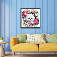 Load image into Gallery viewer, Diamond Painting - Partial Special Shaped - The kitten that breaks out of the wall (30*30CM)