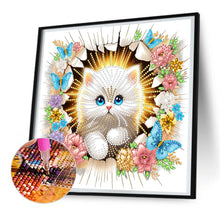 Load image into Gallery viewer, Diamond Painting - Partial Special Shaped - The kitten that breaks out of the wall (30*30CM)