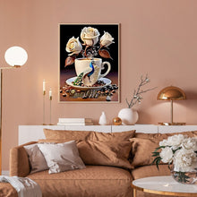 Load image into Gallery viewer, Diamond Painting - Full Round - White Rose Peacock Cup (30*40CM)