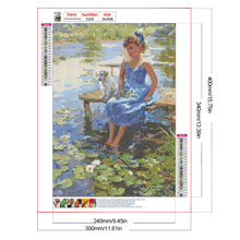 Load image into Gallery viewer, Diamond Painting - Full Round - girl and dog (30*40CM)