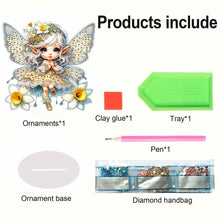 Load image into Gallery viewer, Flower Fairy Special Shaped Double Sided Diamond Painting Tabletop Ornaments Kit