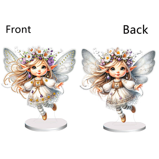 Flower Fairy Special Shaped Double Sided Diamond Painting Tabletop Ornaments Kit