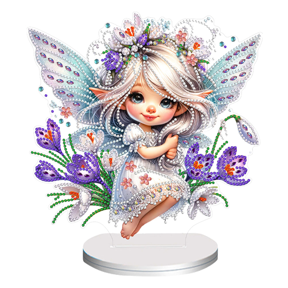 Flower Fairy Special Shaped Double Sided Diamond Painting Tabletop Ornaments Kit