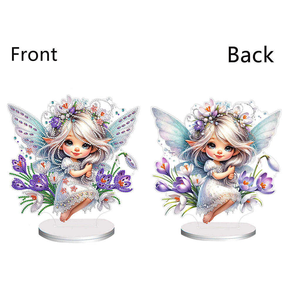 Flower Fairy Special Shaped Double Sided Diamond Painting Tabletop Ornaments Kit