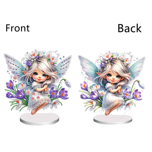 Flower Fairy Special Shaped Double Sided Diamond Painting Tabletop Ornaments Kit