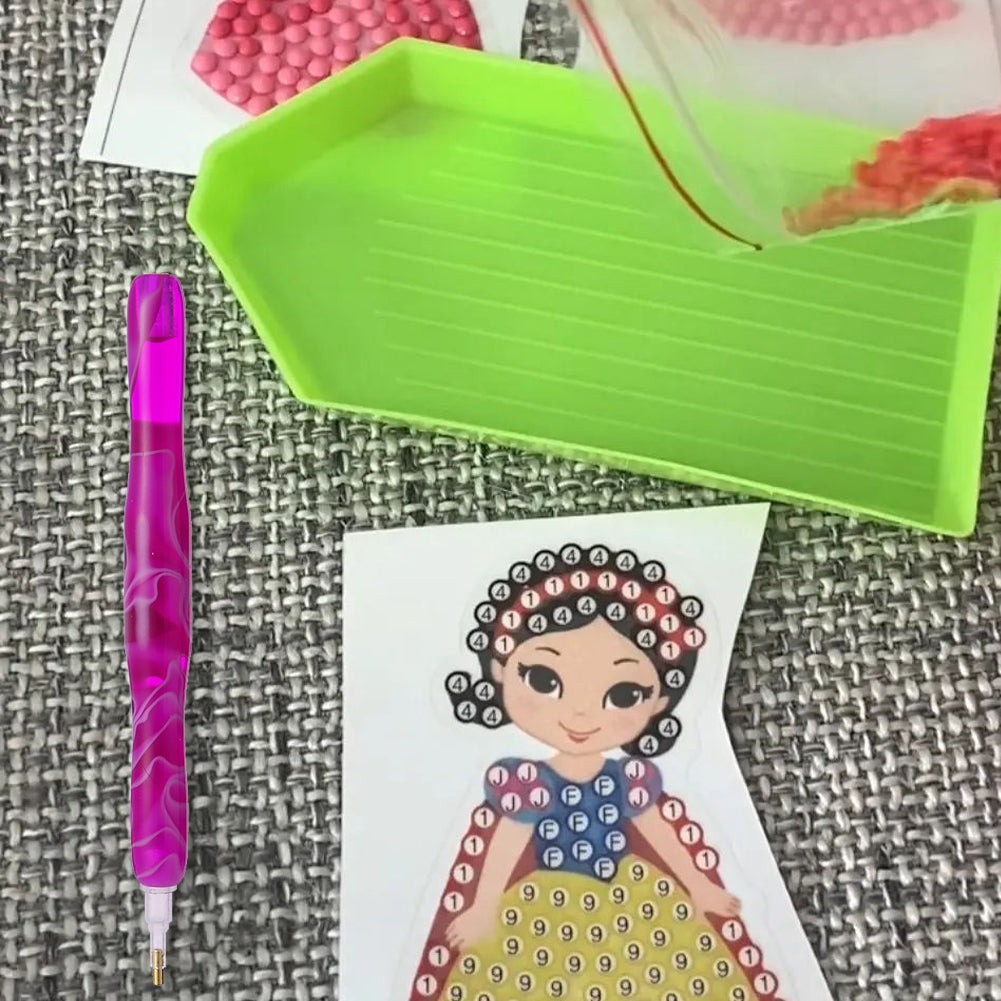 Resin 5D Diamond Painting Pen Kit with 5 Drill Pen Picking Heads and 1 Glue Clay
