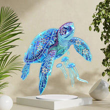 Load image into Gallery viewer, Sea Turtle Jellyfish Special Shaped Desktop Diamond Art Kits Home Table Decor