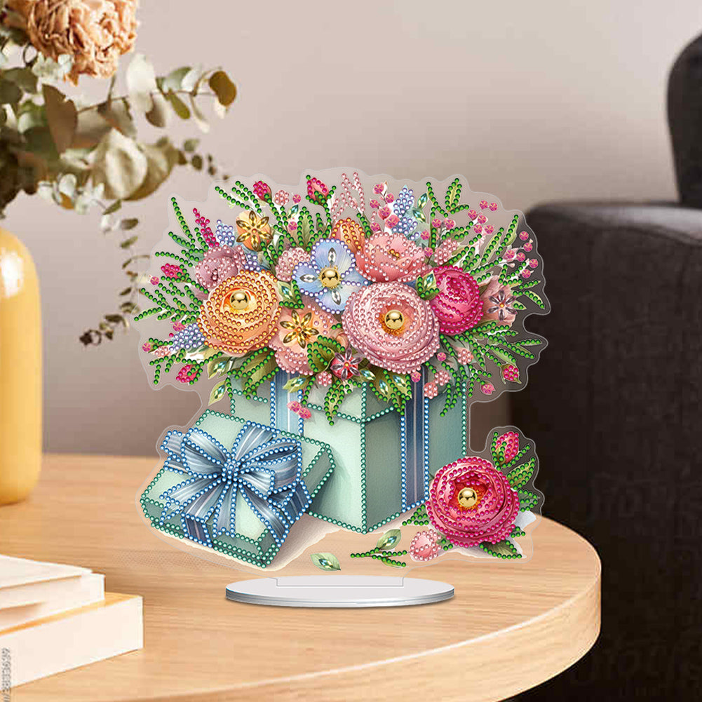 Flower Special Shaped Diamond Painting Desktop Ornaments Kit Bedroom Table Decor