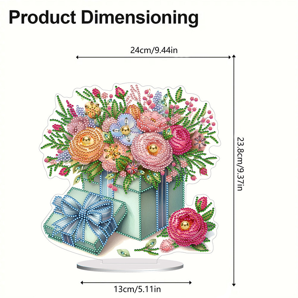 Flower Special Shaped Diamond Painting Desktop Ornaments Kit Bedroom Table Decor