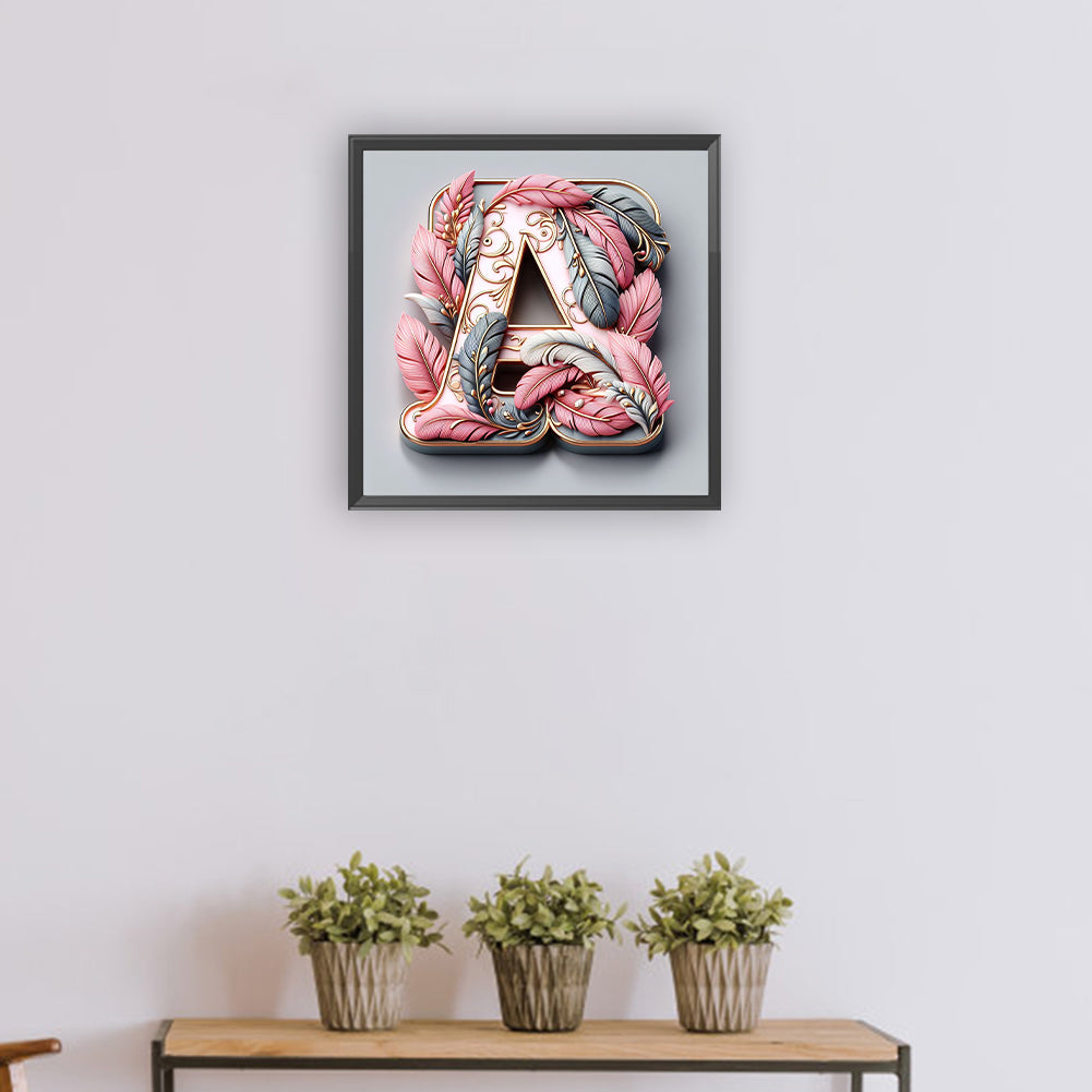 Diamond Painting - Full Round - Feather letter A (30*30CM)