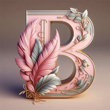 Load image into Gallery viewer, Diamond Painting - Full Round - Feather letter B (30*30CM)
