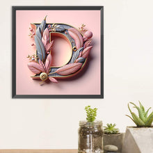 Load image into Gallery viewer, Diamond Painting - Full Round - Feather letter D (30*30CM)