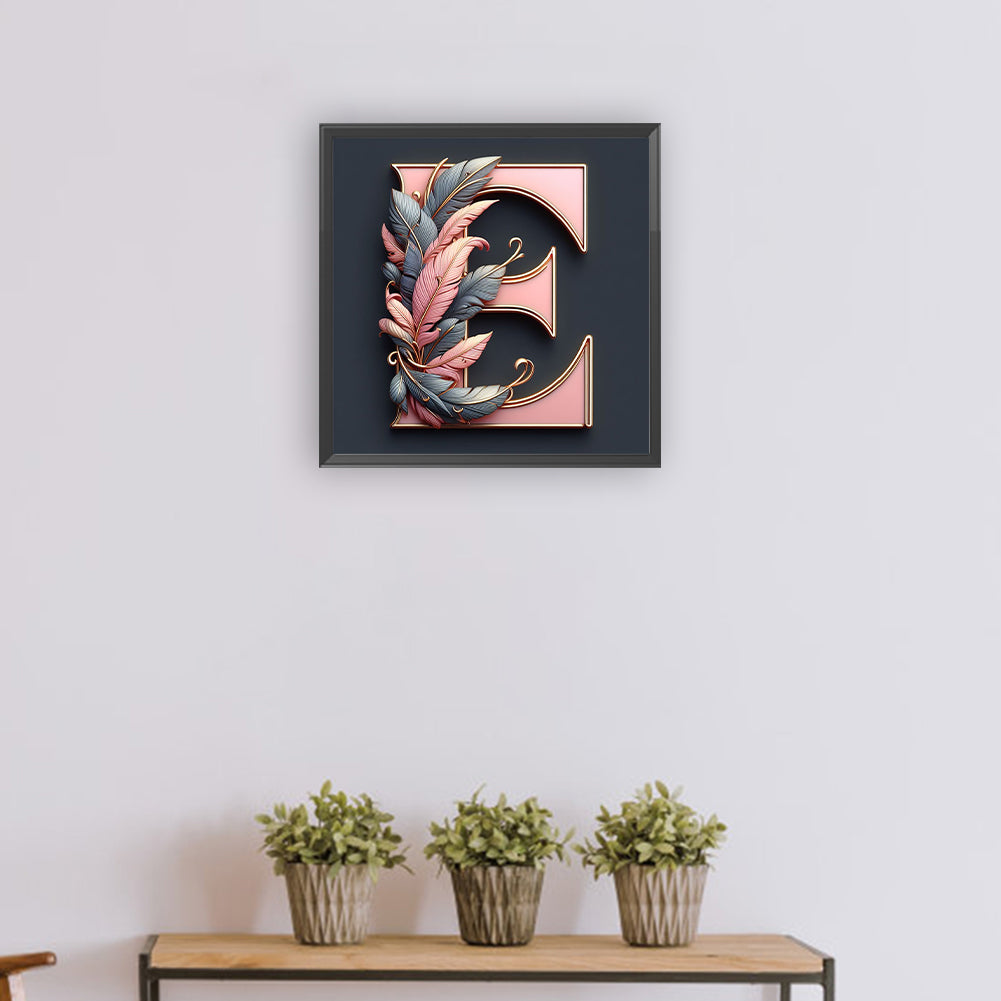Diamond Painting - Full Round - Feather letter E (30*30CM)