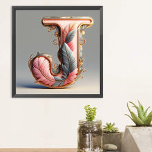 Load image into Gallery viewer, Diamond Painting - Full Round - Feather letter J (30*30CM)