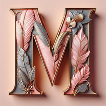 Load image into Gallery viewer, Diamond Painting - Full Round - Feather letter M (30*30CM)