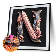 Load image into Gallery viewer, Diamond Painting - Full Round - Feather letter N (30*30CM)