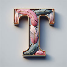 Load image into Gallery viewer, Diamond Painting - Full Round - Feather letter T (30*30CM)