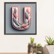 Load image into Gallery viewer, Diamond Painting - Full Round - Feather letter U (30*30CM)