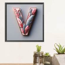 Load image into Gallery viewer, Diamond Painting - Full Round - Feather letter V (30*30CM)