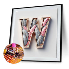 Load image into Gallery viewer, Diamond Painting - Full Round - Feather letter W (30*30CM)
