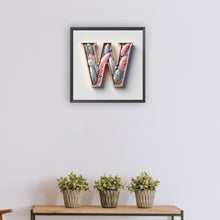 Load image into Gallery viewer, Diamond Painting - Full Round - Feather letter W (30*30CM)