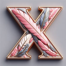 Load image into Gallery viewer, Diamond Painting - Full Round - Feather letter X (30*30CM)