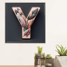 Load image into Gallery viewer, Diamond Painting - Full Round - Feather letter Y (30*30CM)